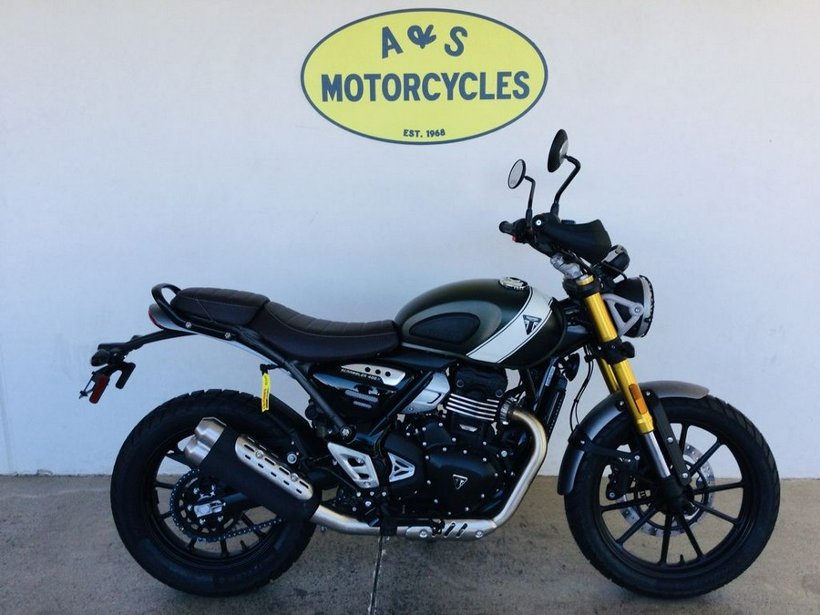 2024 Triumph Scrambler 400 X Matte Khaki Green / Fusion White