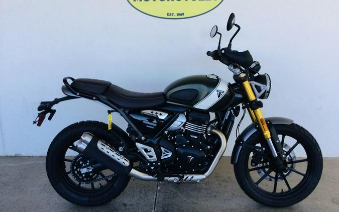 2024 Triumph Scrambler 400 X Matte Khaki Green / Fusion White