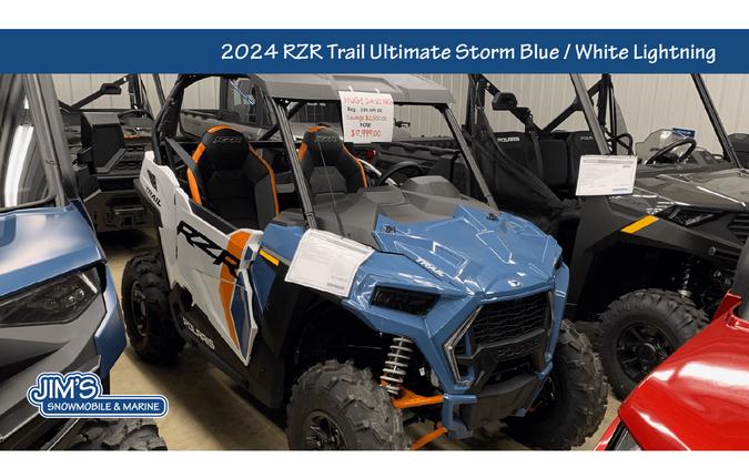 2024 Polaris Industries RZR® Trail S Sport - Ultimate Storm Blue / White Lightning