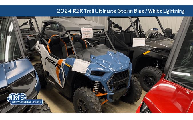 2024 Polaris Industries RZR® Trail S Sport - Ultimate Storm Blue / White Lightning