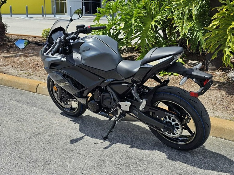 2024 Kawasaki Ninja 650 Metallic Matte Graphenesteel Gray/Ebony Metallic Matte Dark GrayMetallic Spark