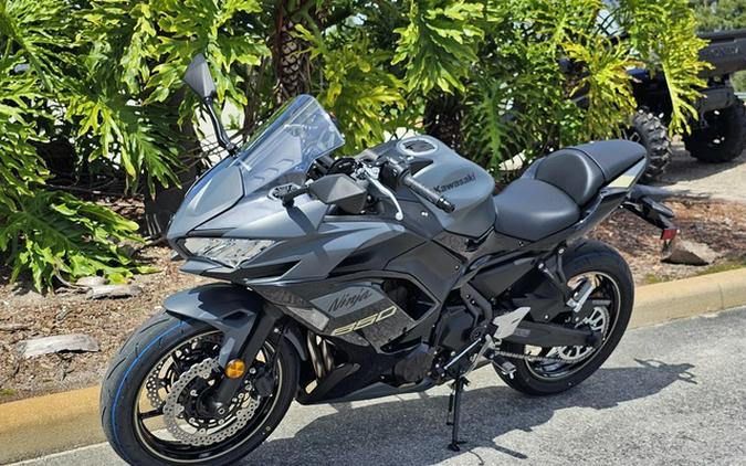 2024 Kawasaki Ninja 650 Metallic Matte Graphenesteel Gray/Ebony Metallic Matte Dark GrayMetallic Spark