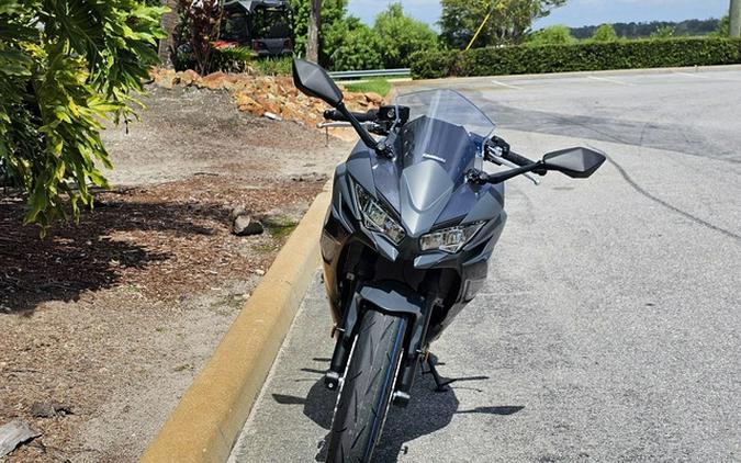 2024 Kawasaki Ninja 650 Metallic Matte Graphenesteel Gray/Ebony Metallic Matte Dark GrayMetallic Spark