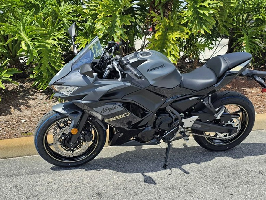 2024 Kawasaki Ninja 650 Metallic Matte Graphenesteel Gray/Ebony Metallic Matte Dark GrayMetallic Spark