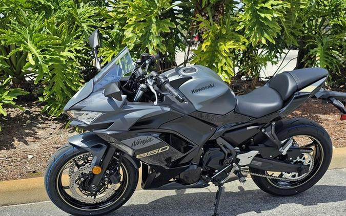 2024 Kawasaki Ninja 650 Metallic Matte Graphenesteel Gray/Ebony Metallic Matte Dark GrayMetallic Spark