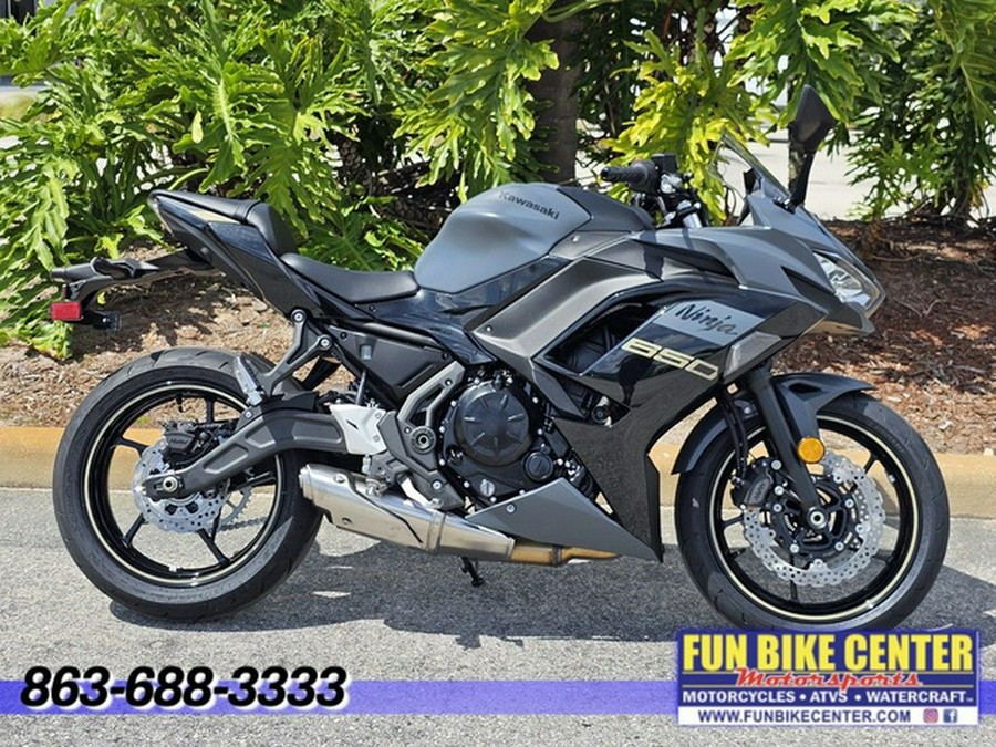 2024 Kawasaki Ninja 650 Metallic Matte Graphenesteel Gray/Ebony Metallic Matte Dark GrayMetallic Spark