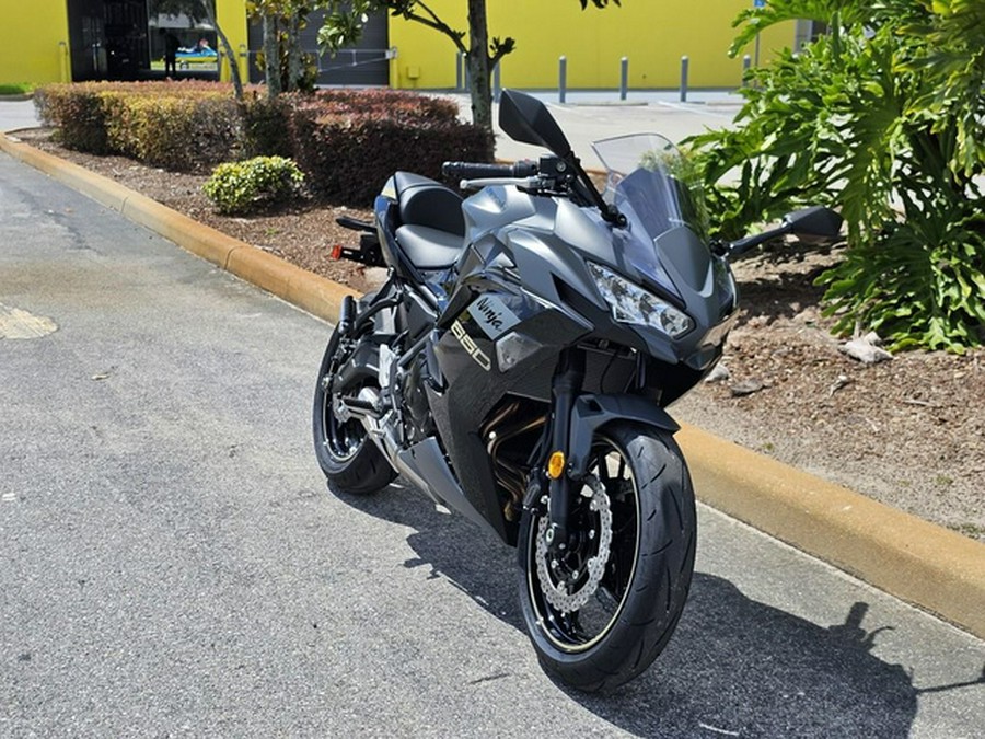 2024 Kawasaki Ninja 650 Metallic Matte Graphenesteel Gray/Ebony Metallic Matte Dark GrayMetallic Spark