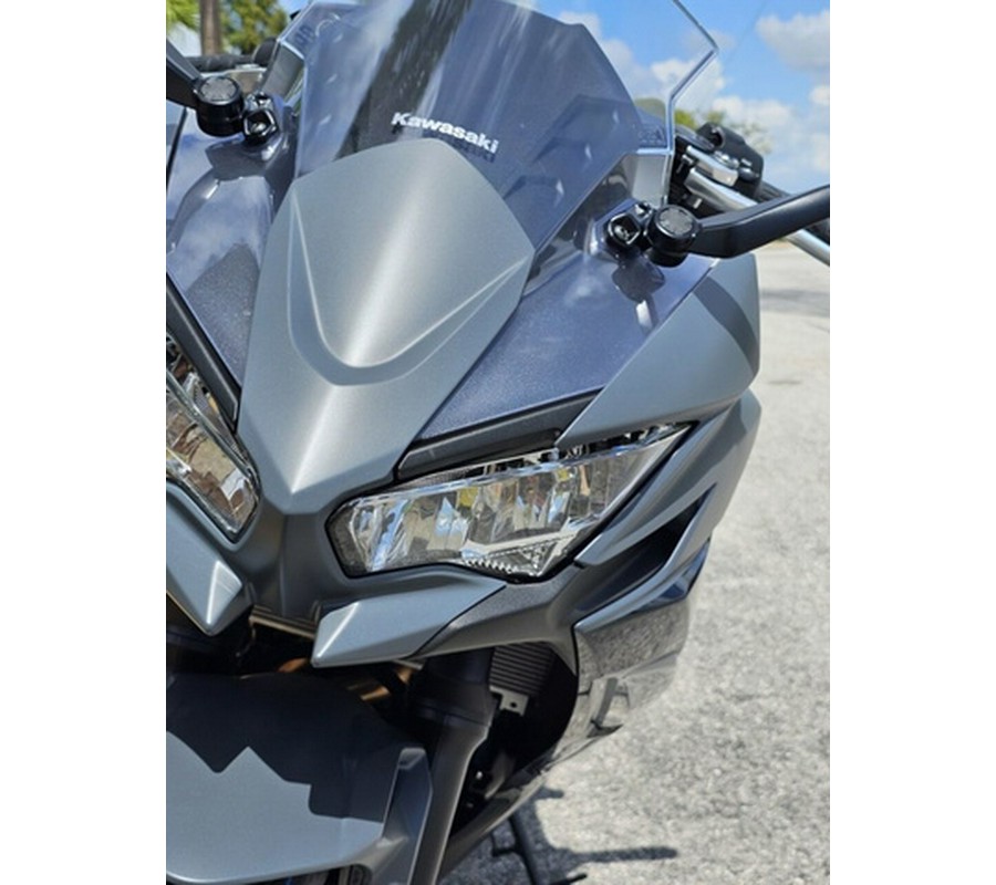 2024 Kawasaki Ninja 650 Metallic Matte Graphenesteel Gray/Ebony Metallic Matte Dark GrayMetallic Spark