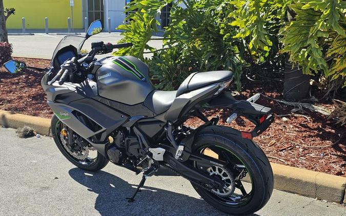 2024 Kawasaki Ninja 650 Metallic Matte Graphenesteel Gray/Ebony Metallic Matte Dark GrayMetallic Spark