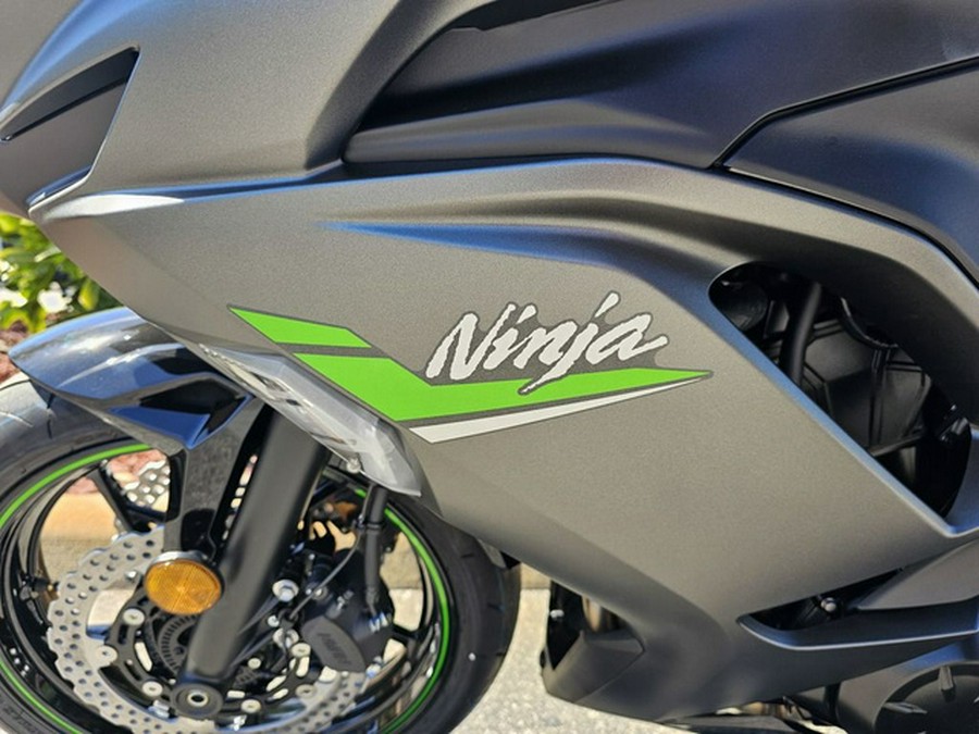 2024 Kawasaki Ninja 650 Metallic Matte Graphenesteel Gray/Ebony Metallic Matte Dark GrayMetallic Spark