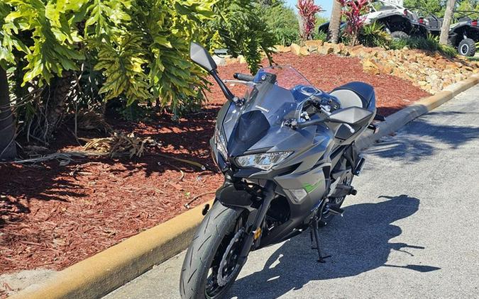 2024 Kawasaki Ninja 650 Metallic Matte Graphenesteel Gray/Ebony Metallic Matte Dark GrayMetallic Spark