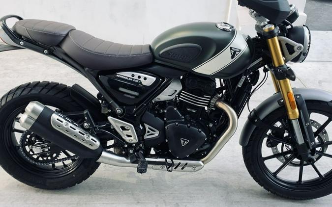 2024 Triumph Scrambler 400 X Matte Khaki Green / Fusion White