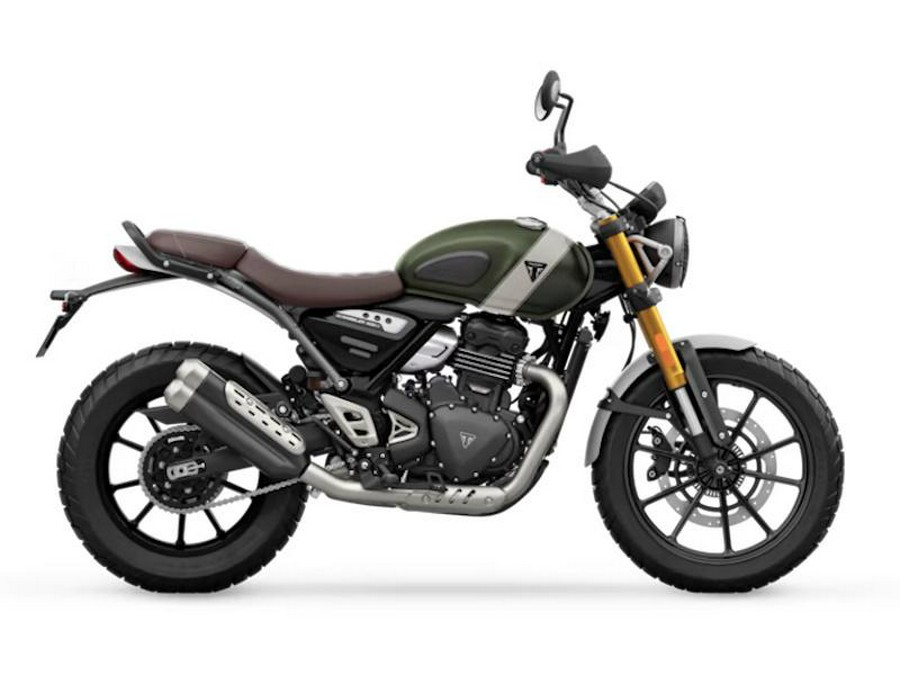 2026 Triumph Scrambler 400 X Matte Khaki Green/Matte Fusion White