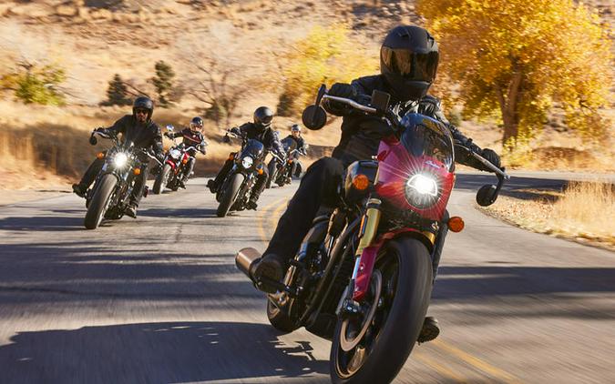 2025 Indian Motorcycle® 101 Scout® Sunset Red Metallic with Graphics