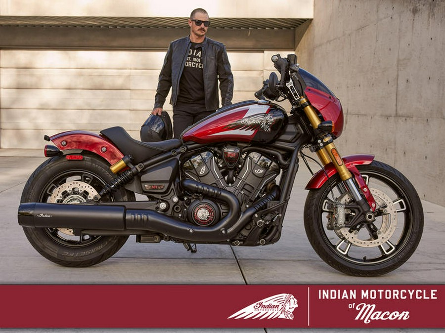 2025 Indian Motorcycle® 101 Scout® Sunset Red Metallic with Graphics