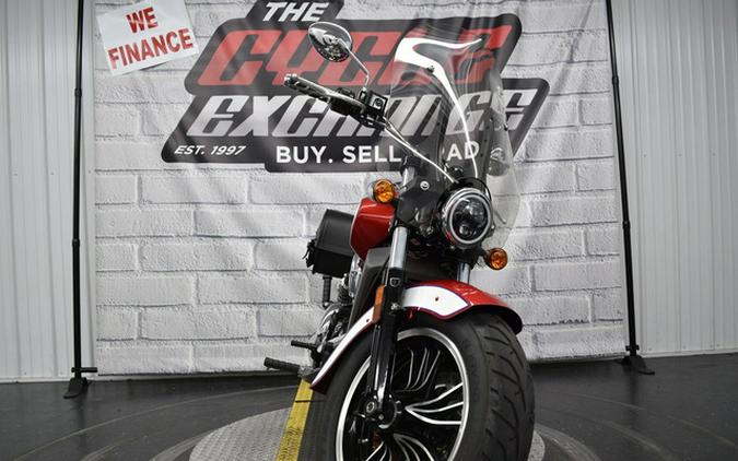 2019 Indian Scout Icon Series Ruby Metallic Over White