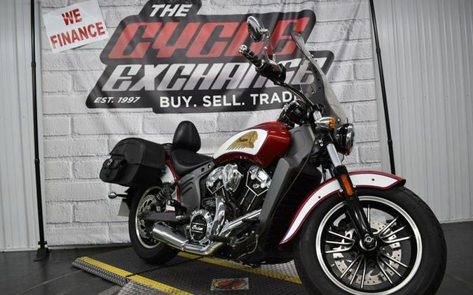 2019 Indian Scout Icon Series Ruby Metallic Over White