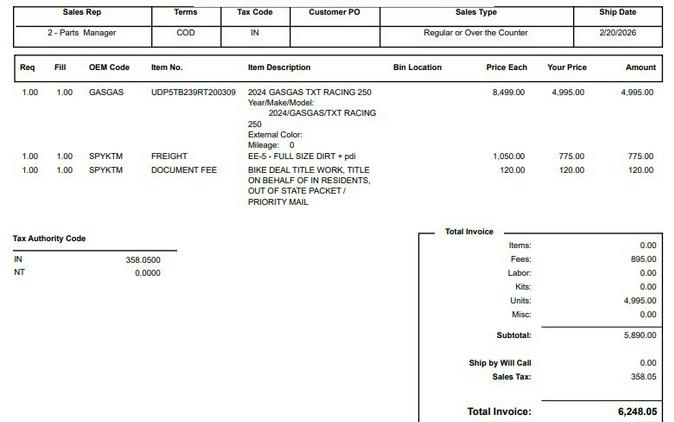 2024 GASGAS TXT Racing 250