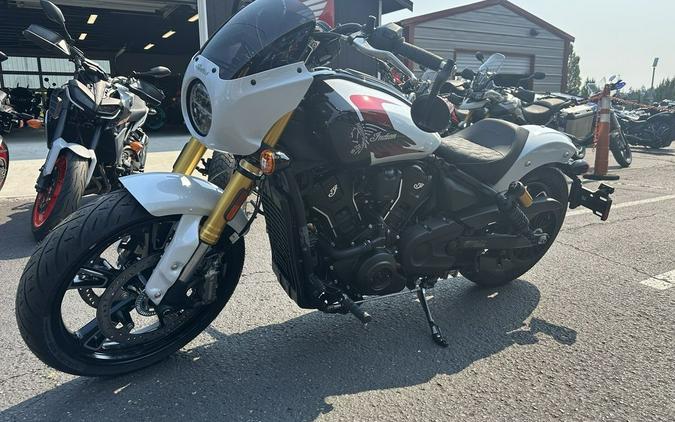 2025 Indian Motorcycle® 101 Scout® Ghost White Metallic with Graphics