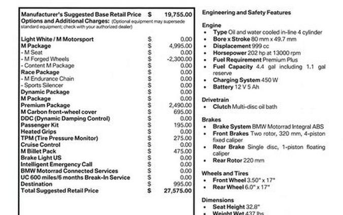 New 2026 BMW S 1000 RR