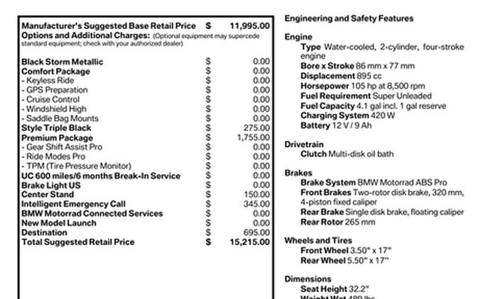 New 2025 BMW F 900 XR