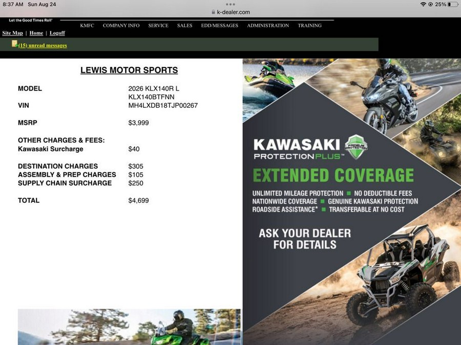 2026 Kawasaki KLX® 140R L