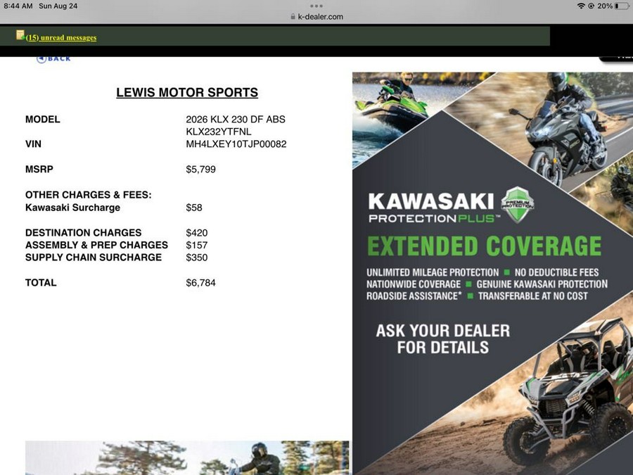 2026 KLX® 230 DF - Kawasaki