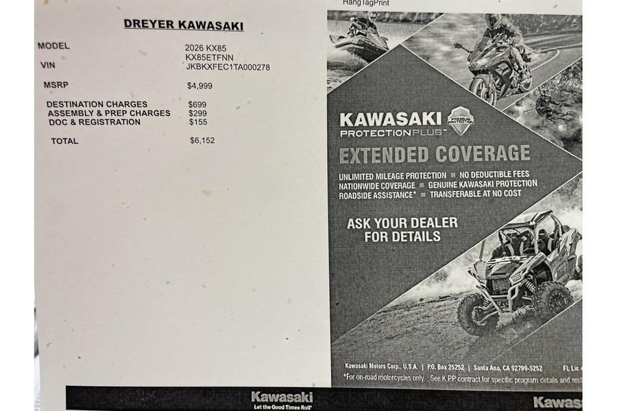 2026 KX85 - Kawasaki