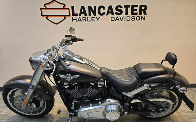 2019 Harley-Davidson® Fat Boy® 114 Industrial Gray Denim/Black Denim FLFBS