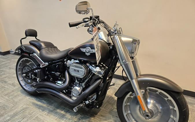 2019 Harley-Davidson® Fat Boy® 114 Industrial Gray Denim/Black Denim FLFBS