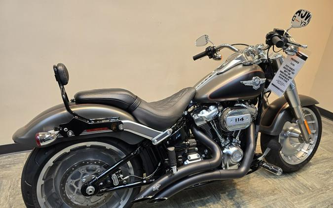 2019 Harley-Davidson® Fat Boy® 114 Industrial Gray Denim/Black Denim FLFBS