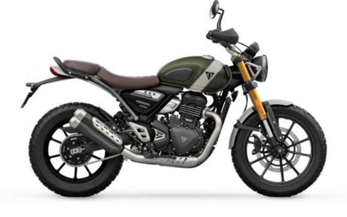 2025 Triumph Scrambler 400 X Matte Khaki Green / Fusion White