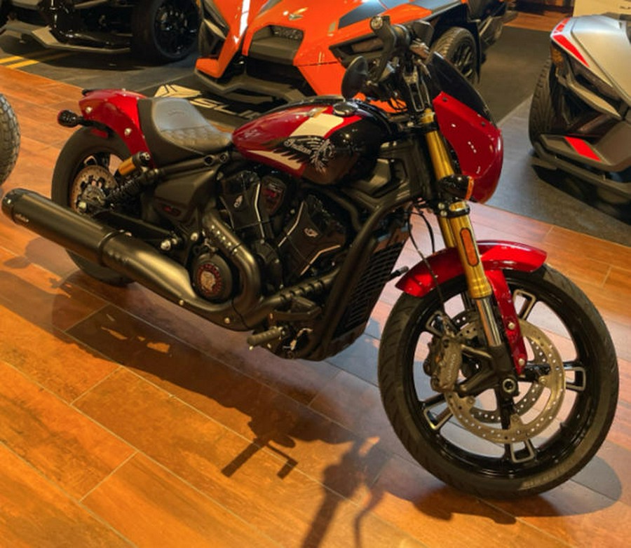 2025 Indian Motorcycle® 101 Scout® Sunset Red Metallic with Graphics