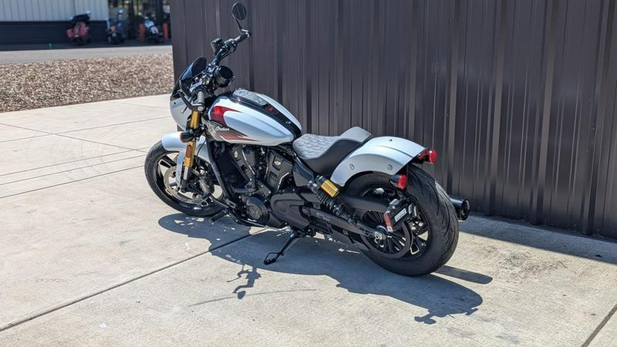 2025 Indian Motorcycle® 101 Scout® Ghost White Metallic with Graphics