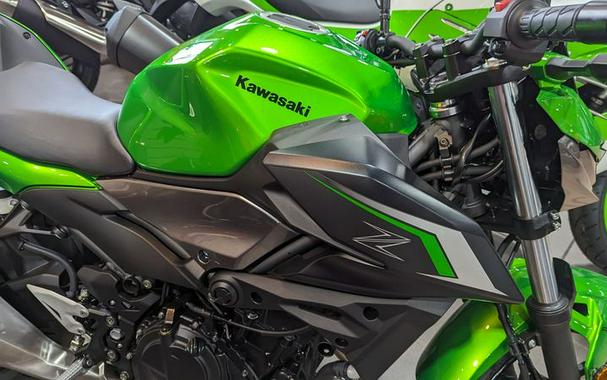 New 2024 KAWASAKI Z500 ABS CANDY LIME GREEN AND METALLIC FLAT SPARK BLACK AND METALLIC GRAPHITE GRAY