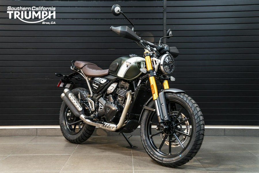 2024 Triumph Scrambler 400 X Matte Khaki Green / Fusion White