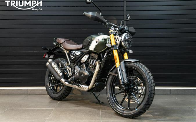 2024 Triumph Scrambler 400 X Matte Khaki Green / Fusion White