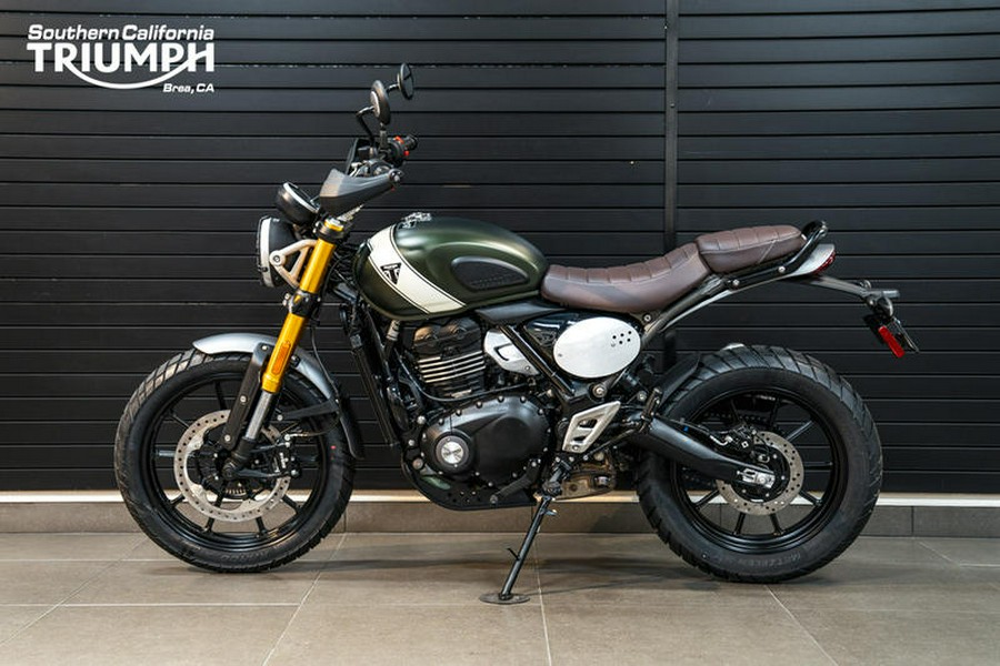 2024 Triumph Scrambler 400 X Matte Khaki Green / Fusion White