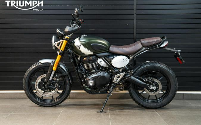 2024 Triumph Scrambler 400 X Matte Khaki Green / Fusion White