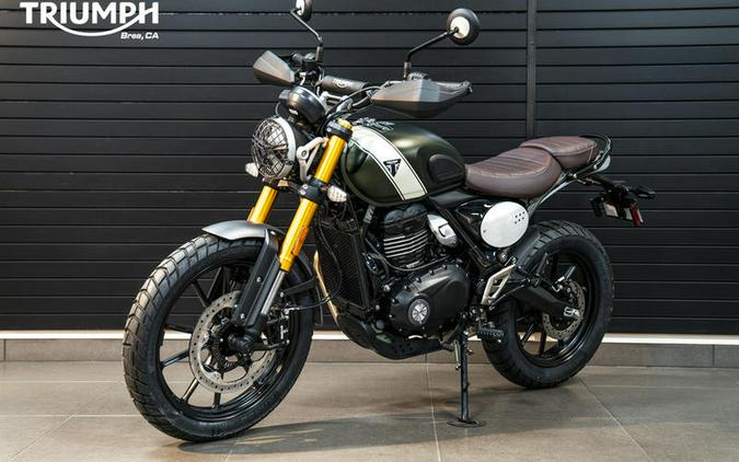 2024 Triumph Scrambler 400 X Matte Khaki Green / Fusion White