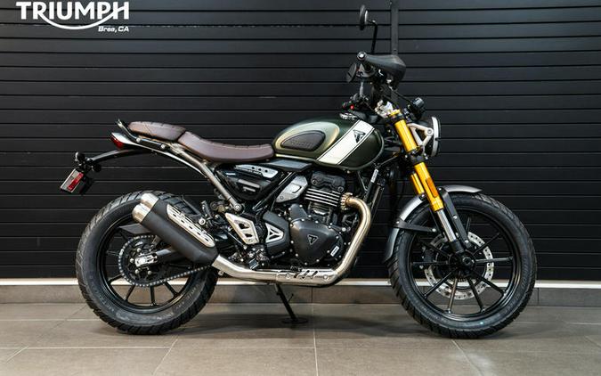 2024 Triumph Scrambler 400 X Matte Khaki Green / Fusion White