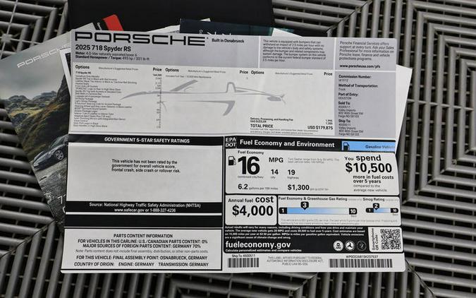 2025 Porsche 718 Spyder RS