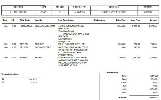 2025 Husqvarna Motorcycles FE 350S HERITAGE