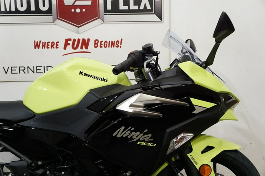 2026 Kawasaki Ninja 500 ABS Metallic Yellowish GreenEbony