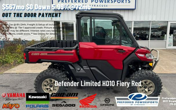 2024 Can-Am Defender Limited HD10 Fiery Red