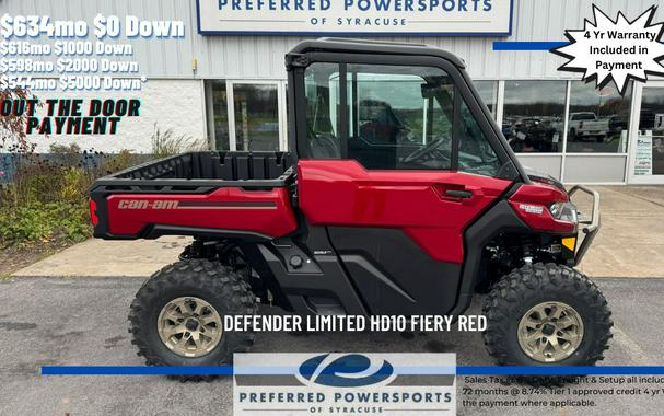 2024 Can-Am Defender Limited HD10 Fiery Red