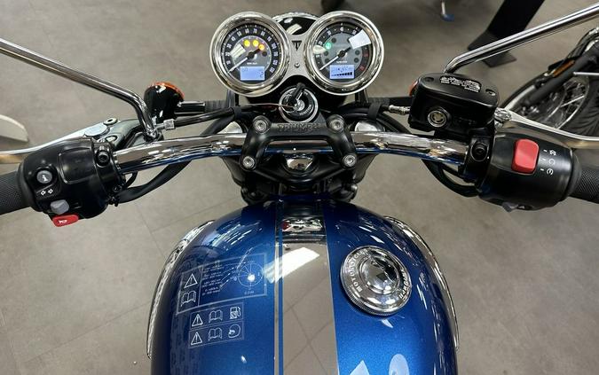 2023 Triumph Bonneville T100 Chrome Edition Cobalt Blue