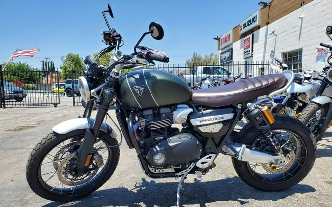 2022 Triumph Scrambler 1200 XC Matt Khaki Green Matt Jet Black