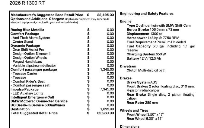 2026 BMW R 1300 RT