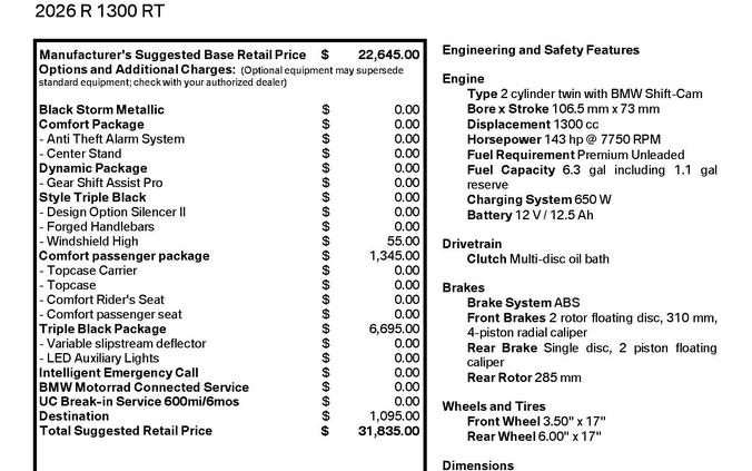 2026 BMW R 1300 RT